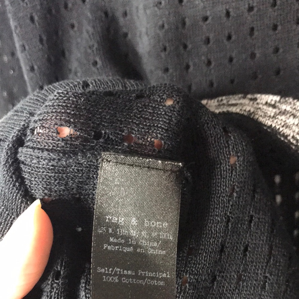 Rag & Bone Perforated Split Back Pullover Blue - Picture 7 of 7